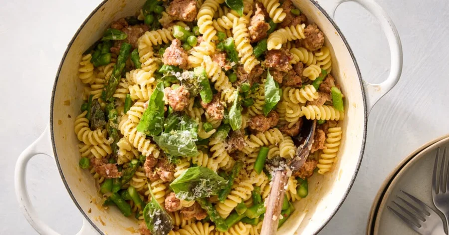 Asparagus and Sausage Pasta