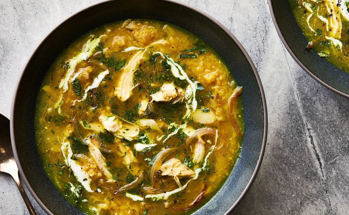 Chicken and Lentil Soup With Yogurt