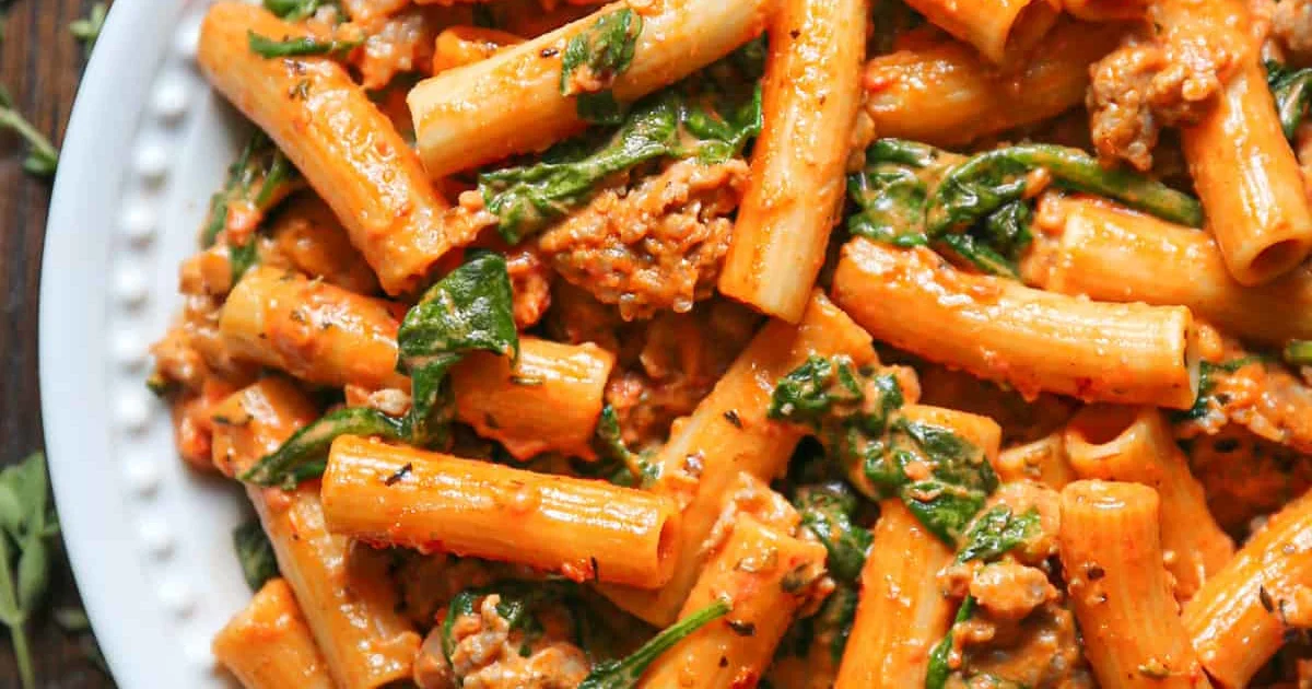 Rigatoni Rpse Sausage Rigatoni with Rosé Sauce - Sam's Recipes